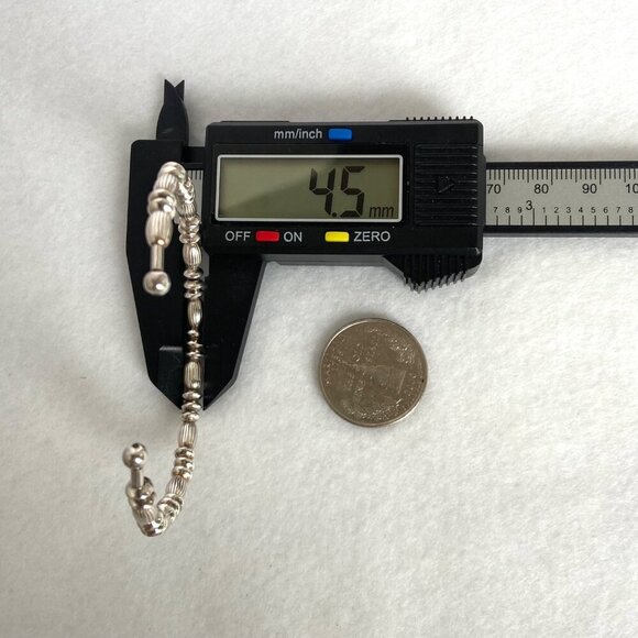 Sterling Silver 925 Italy Ball Beaded Flexible Cuff Bracelet Sz 6.75" - Picture 16 of 16